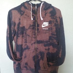 Custom bleached Nike zip hoodie